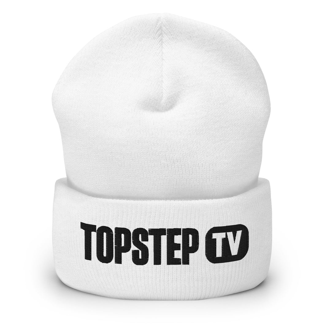 TopstepTV Cuffed Beanie - White
