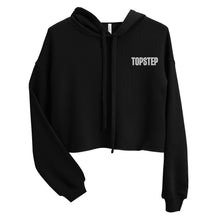 Load image into Gallery viewer, Embroidered Topstep Crop Hoodie (White on Black)

